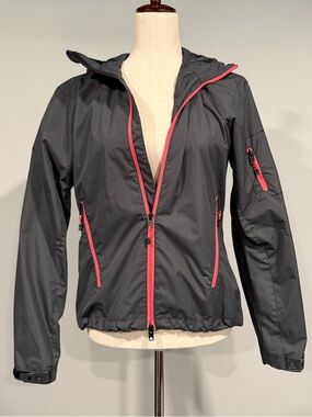 H&M Gray Water Resistant Jacket with Coral/Pink Accents